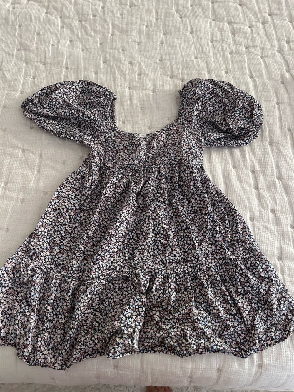 Billabong Floral Puff-Sleeve Babydoll Summer Dress size L